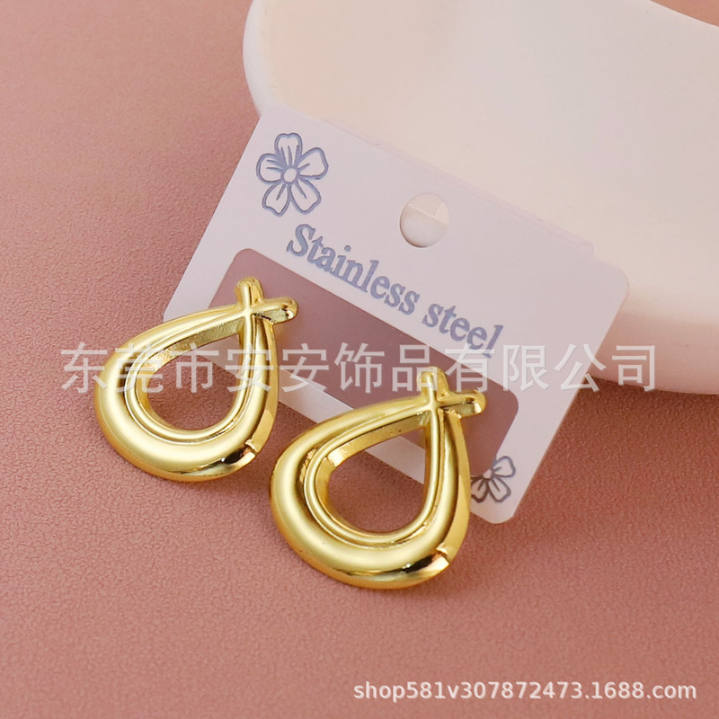复古法式经典图案爱心耳钉约会礼物优雅轻奢高级感简约钛钢饰品女|undefined