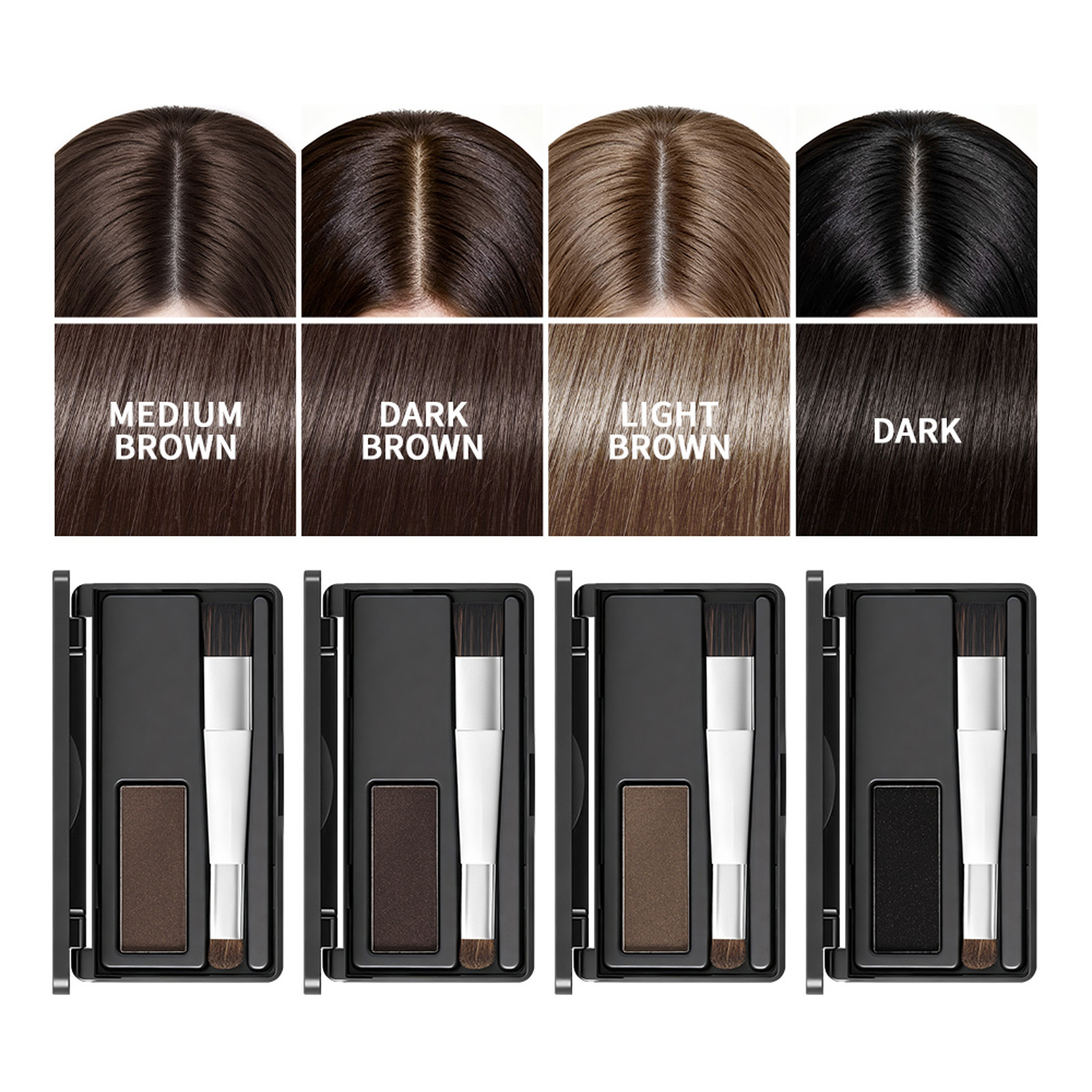 Polvo Retocador de Línea del Cabello, Complemento de Color, Denso y Esponjoso, para Raíces y Línea del Cabello