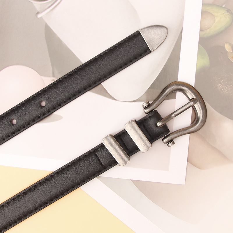 belt retro ancient silver pin buckle women's belt simple versatile jeans decorative belt for women_voghion.com