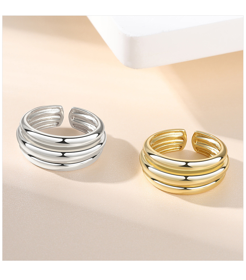 Striped Ring S925 Silver Wholesale Silver Fashion Personality Ring Jewelry display picture 2