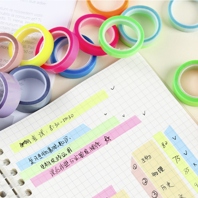 Ultra-Thin Index Tabs, Tearable Transparent Sticky Notes, Waterproof Writable Sticky Notes, Fluorescent Five-Color Adhesive Tape
