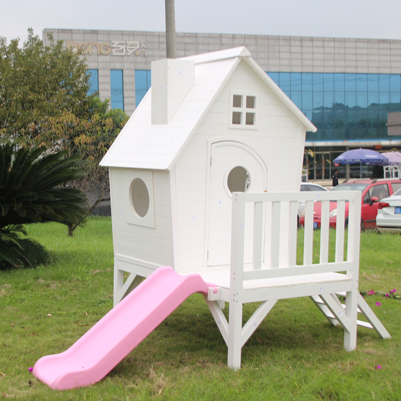 Anti-corrosion Wood Cabin Outdoor Assembly Children's Toy Tree House Game Kindergarten Slide Movable Wooden House
