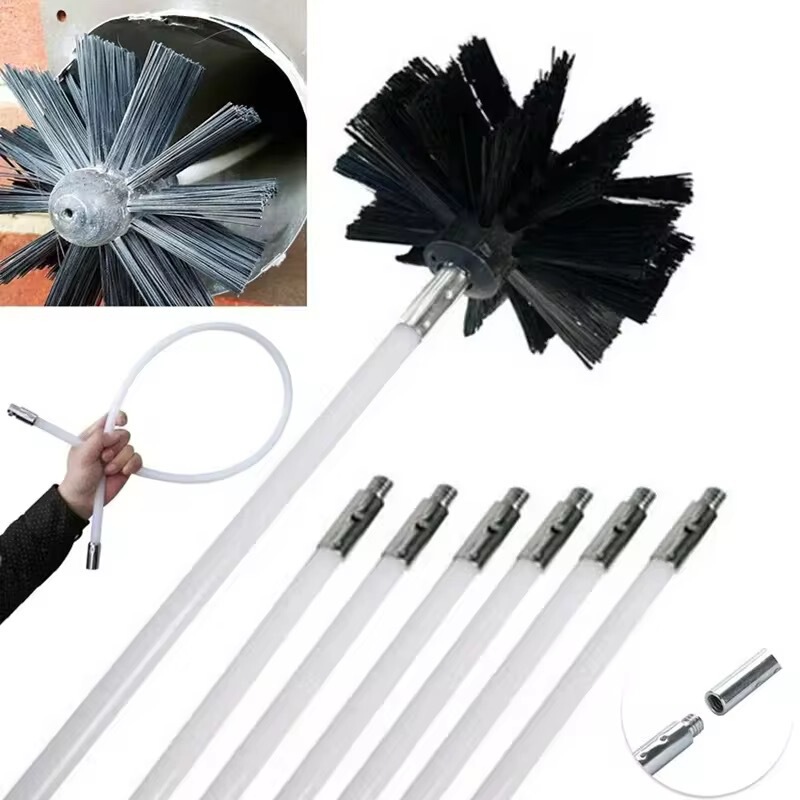 Chimney Brush, Dryer, Range Hood, Pipe Equipment Cleaning, Dust Removal, Cleaning Brush with Nylon Extension Rod