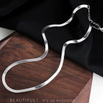 s925纯银刀片项链不掉色女蛇骨链小众高级感素银锁骨链情人节礼物