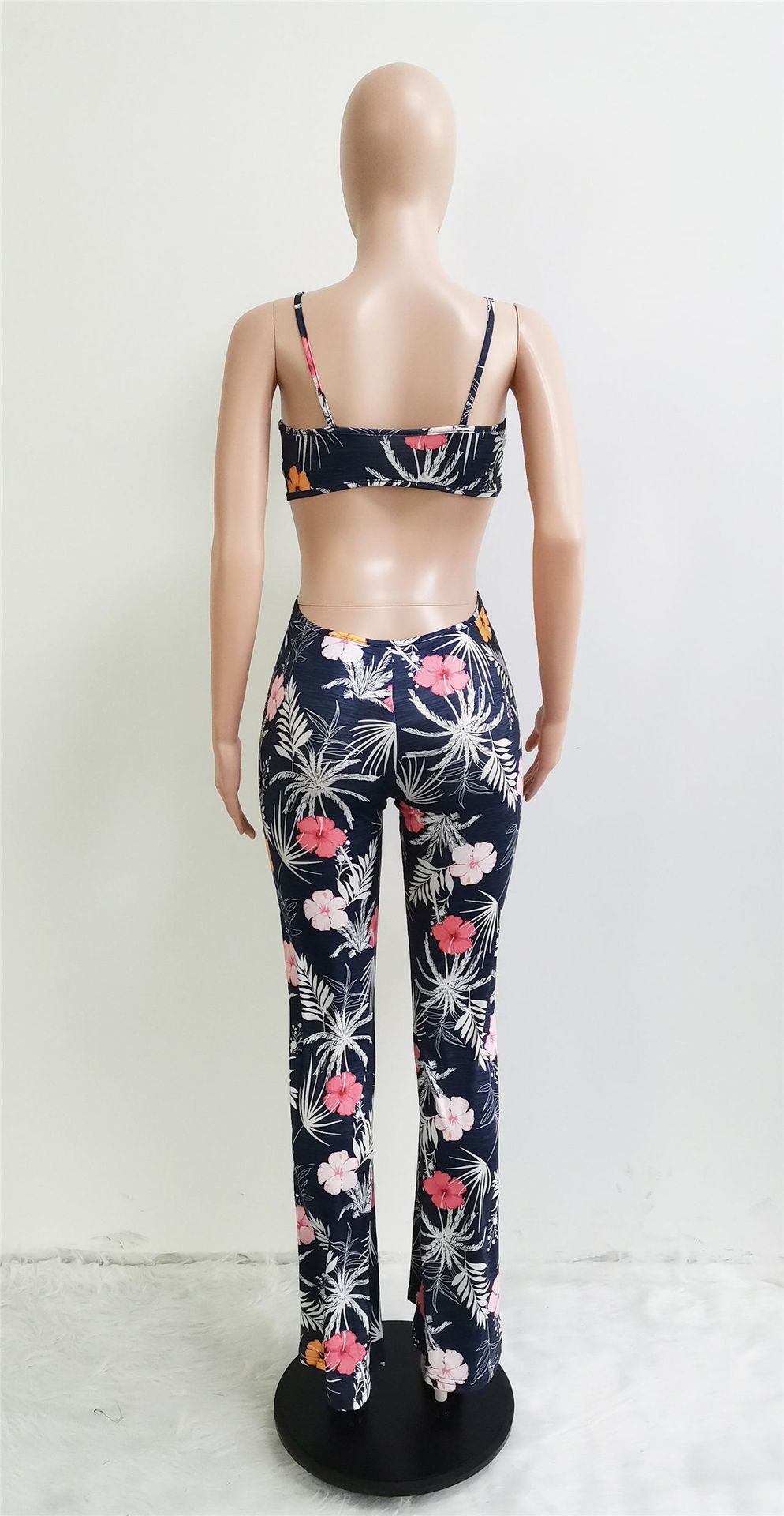 Women Clothing Spring Summer Beach Vacation Tube Top Hollow Out Cutout Jumpsuit