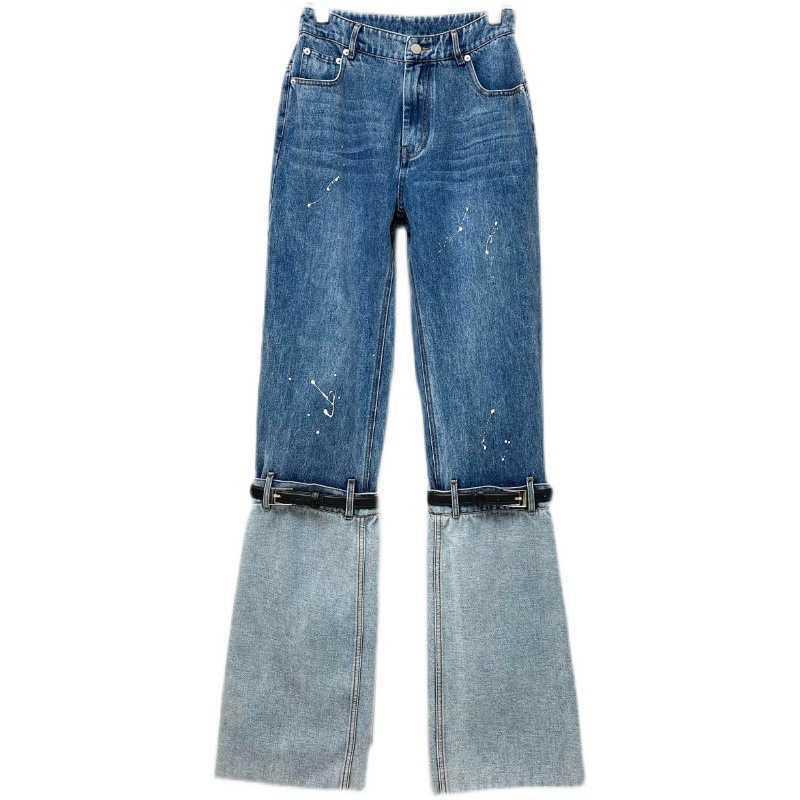 Title 5, Dames Jeans met Contrasterende Kleuren Patchwor...