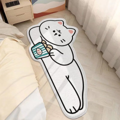 漫画シンプルでかわいい寝室のフロアマットソフトフロアマットシンプルな絵小さな動物特殊な形のリビングルーム模造カシミアフロアマット
