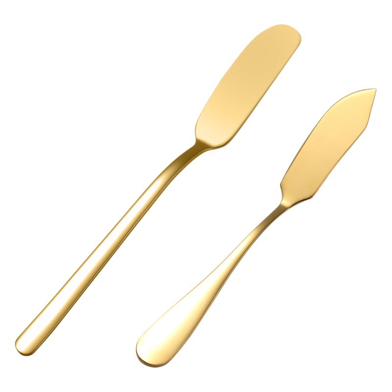 Stainless Steel Baking Scraper Butter Knife Korean Style Long Handle Thickened Jam Butter Spatula Cream Cheese Mounted Knife