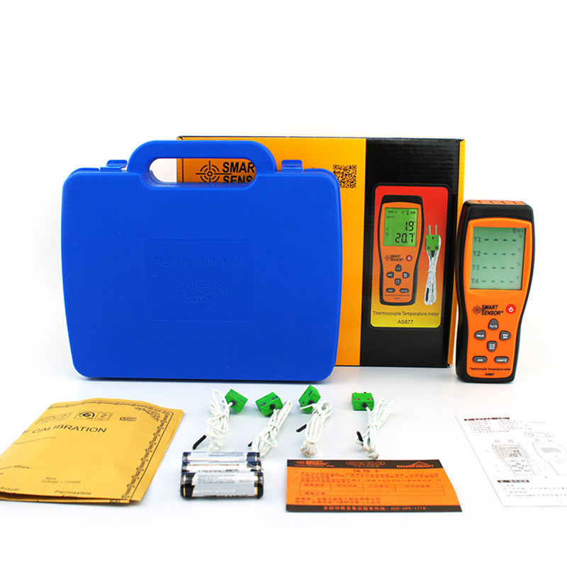 希玛双通道四通道温度计K型热电偶测温仪接触式数显温度计 手持式