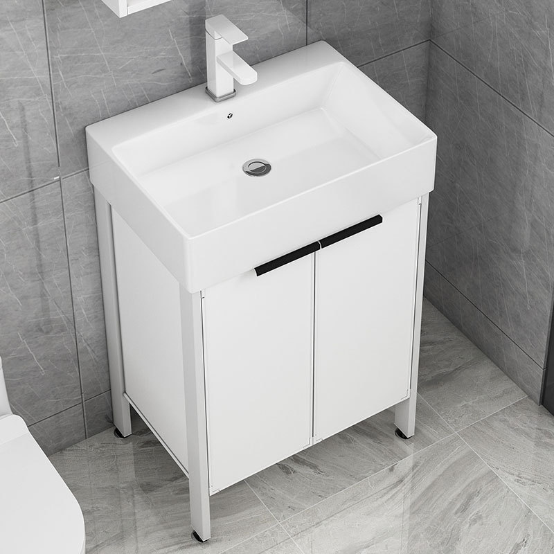 Aluminio espacio pequeño apartamento baño lavabo mueble de baño combinación suelo-pie baño lavabo mueble
