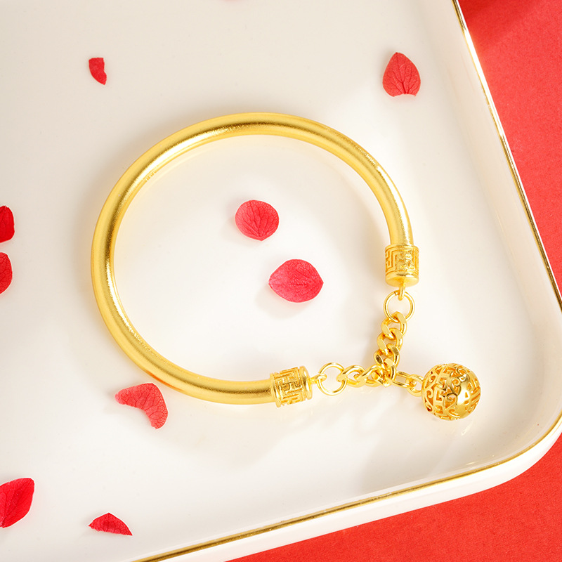 Antiguo Patrimonio Palacio Campana pulsera Hortensia Moda Nacional de las mujeres elegante pulsera chapada en oro estilo chino exquisito Pequeño Libro Rojo mismo estilo