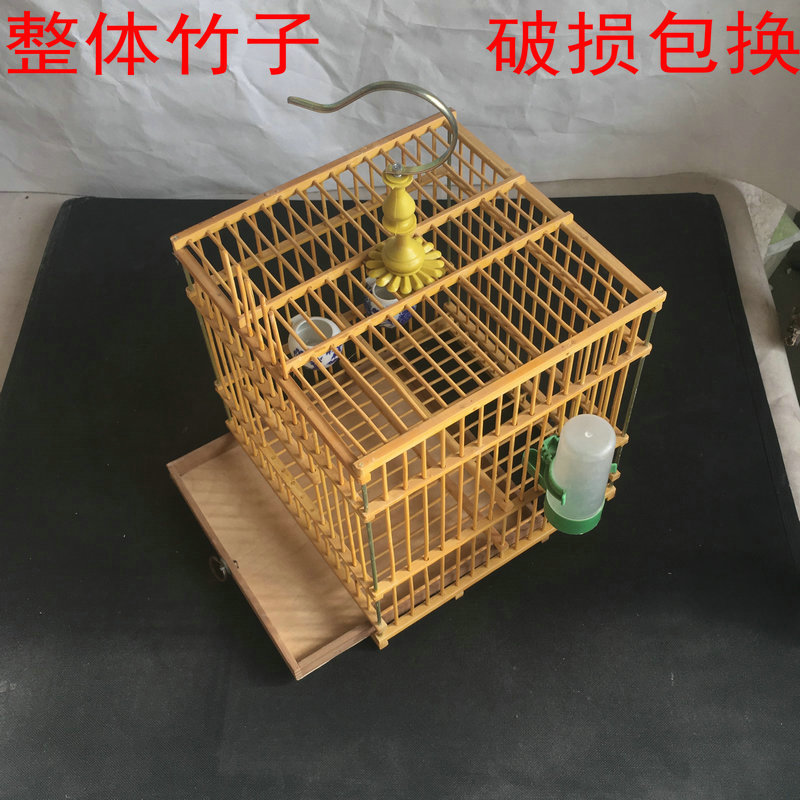 间距1.0小号鸟笼方形圆形竹子笼绣眼笼玉鸟麻雀小鸟笼竹制笼子-阿里巴巴