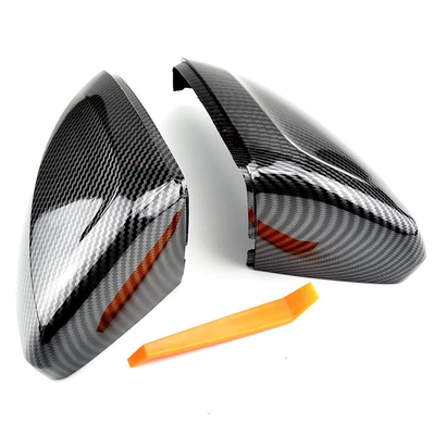 Suitable for 18-21 Volkswagen Virtus Rearview Mirror Housing Reversing Mirror Cover Replacement Car Exterior Decoration (Other Automotive Exterior Supplies) - carbon-fiber-pattern-replacement
