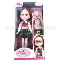 定制搪胶可爱的校园女生随意摆弄玩偶娃娃玩具，关节随意活动公仔