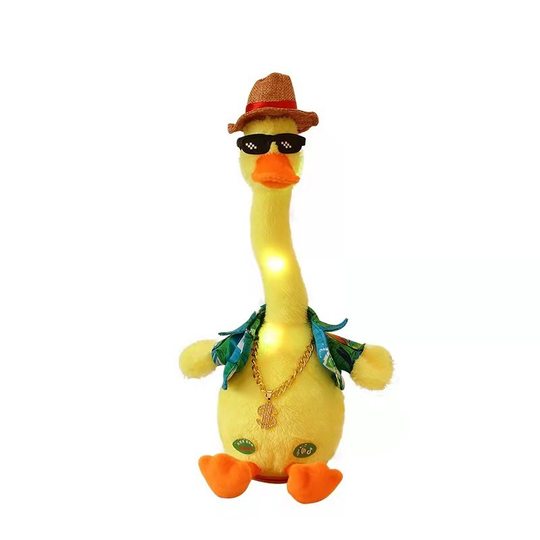 Douyin same style repeat reading duck online celebrity toy sand carving repeat reading duck singing plush electric doll tongue learning duck