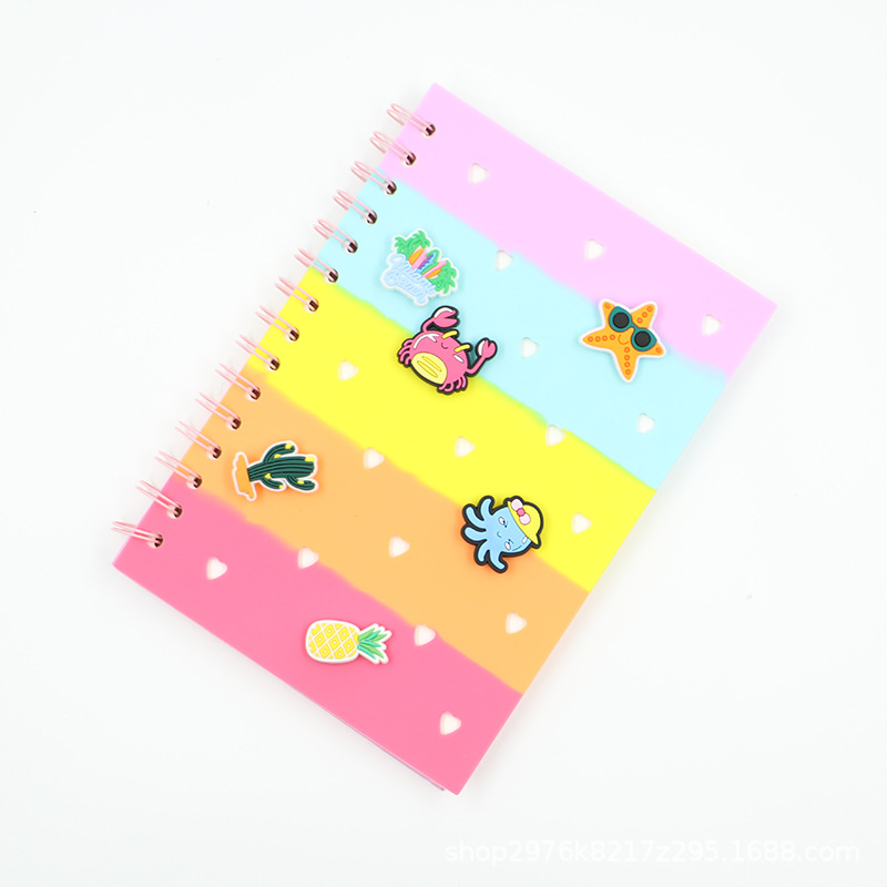 Cartoon creativo transfronterizo mar suave silicona cuaderno lindo diy cuaderno de notas portátil estudiante