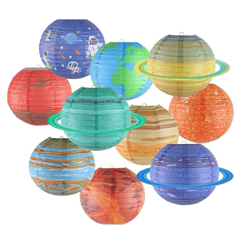 Wholesale Space-Themed Solar System Planet Lanterns Birthday Party Decoration Hanging Lights Creative Starry Sky Paper Lanterns Decoration Wholesale Space-Themed Solar System Planet Lanterns Birthday Party Decoration Hanging Lights Creative Starry Sky Paper Lanterns Decoration