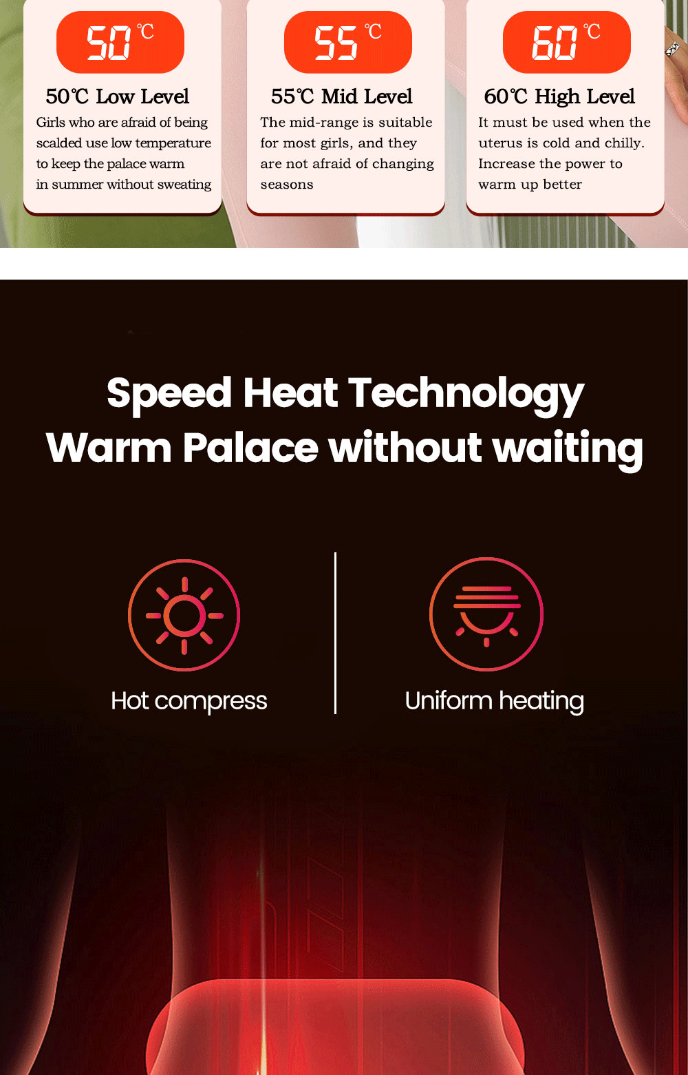 新品暖宫腰带礼盒宫寒加热大姨妈神器女生月经期痛经电热按摩神器