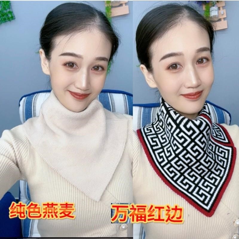 新型ニットマフラー秋冬保温首保護気質偽襟怠け者カバーマフラー男女通用三角タオル韓|undefined