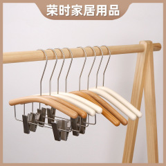 洋服店専用の乳白色丸棒ハンガーセット子供服サポート赤ちゃん無痕ズボンクリップ卸売りロゴ