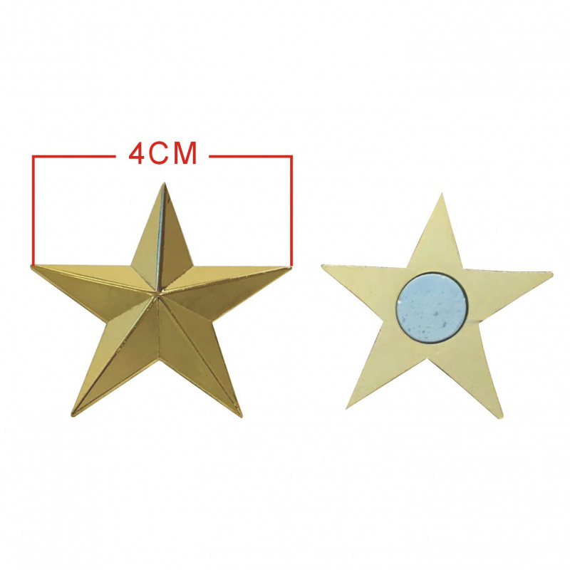 Suministro de stock estereoscópico de pentagrama rojo imán estereoscópico de pentagrama estrella de medalla image 2