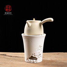 潮汕白泥炭炉功夫茶具陶炉家用手雕刻茶炉户外碳炉火炭烧水煮茶炉