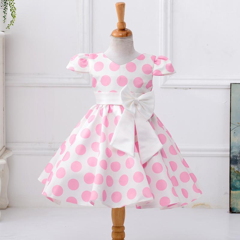 Deseo transfronterizo AliExpress europeo y americano niñas boda princesa vestido arco vestido de los niños vestido de fiesta Día DE LOS NIÑOS vestido