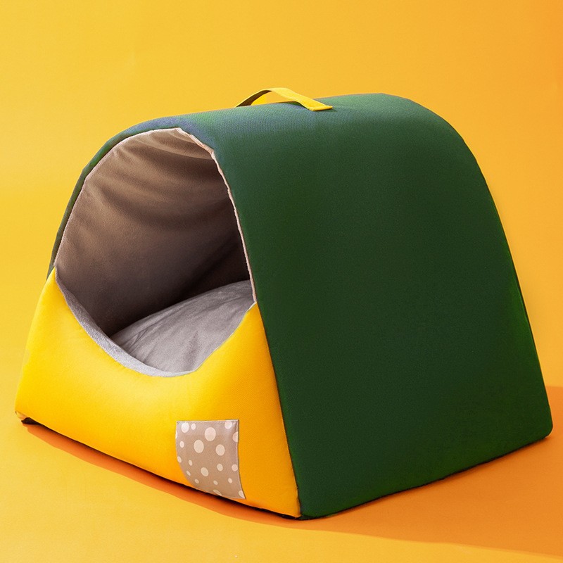 El otoño y el invierno del perro contraste de color curvo mongol bolsa perrera pequeño perro gato invierno mascota nido cálido gato nido suministros