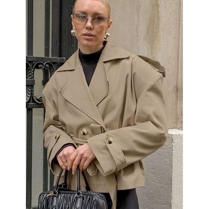 Loose Lace-Up Long-Sleeved Coat Coat Women's Design Sense Elegant Fashion Casual Commuter Top_ecoleips.com