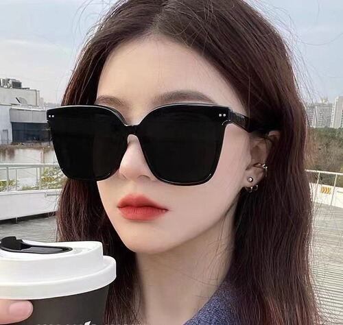 Sunglasses for Women  New Trendy Large Face Slimming Influencer Driving GM Aviator Sunglasses UV Protection High-end Style Ins