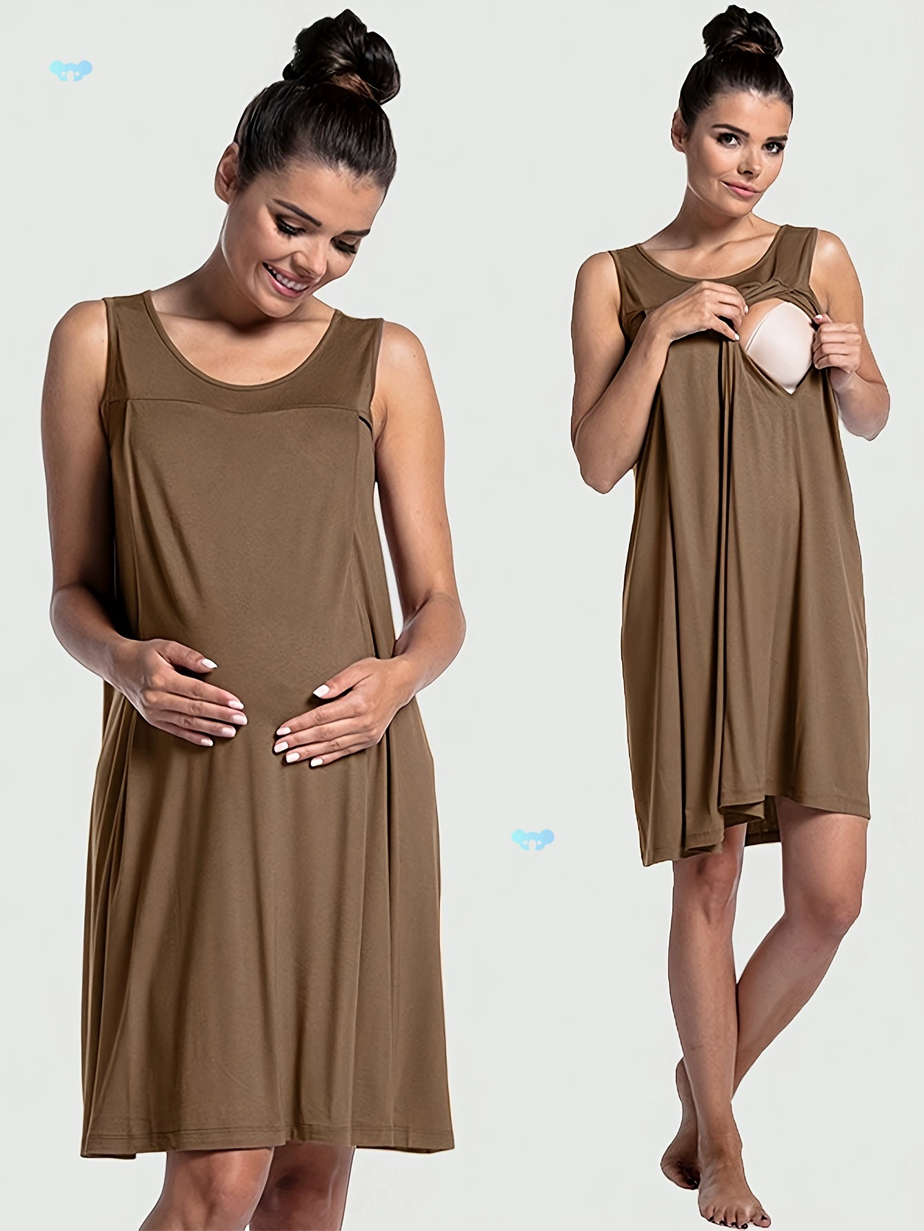 Женское платье-майка для беременных и кормящих женщин с рукавами-майкой