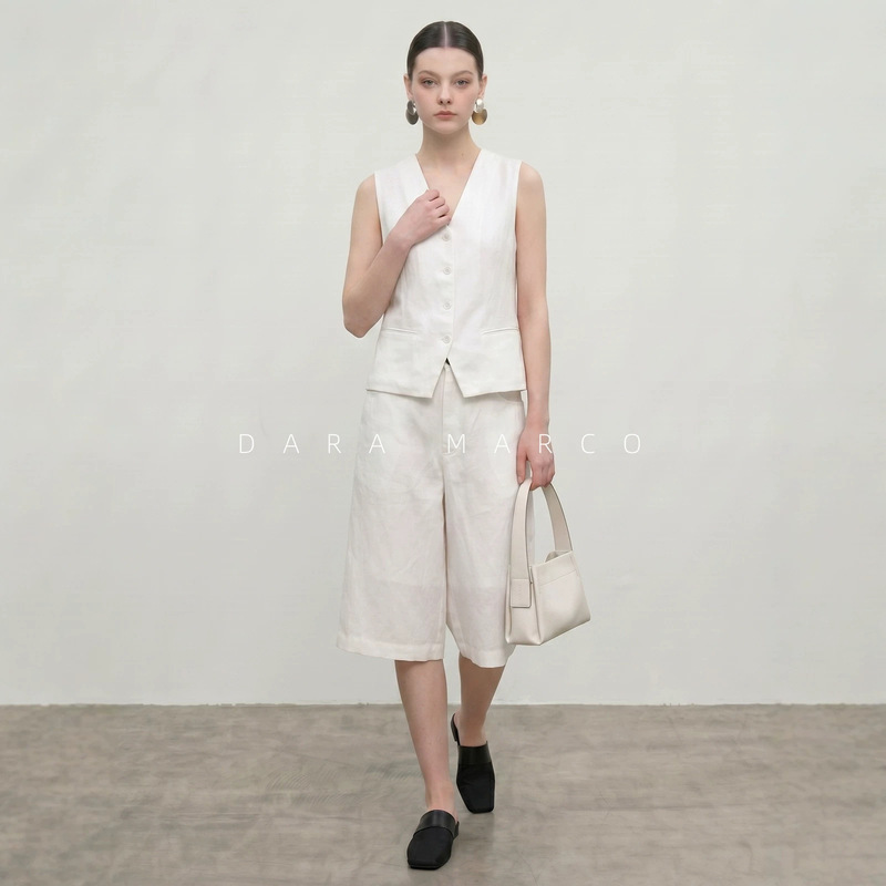 Patchwork Japanese Paper Knit Linen Vest, Vintage V-Neck, Loose and Breathable, Casual Layered Vest Top