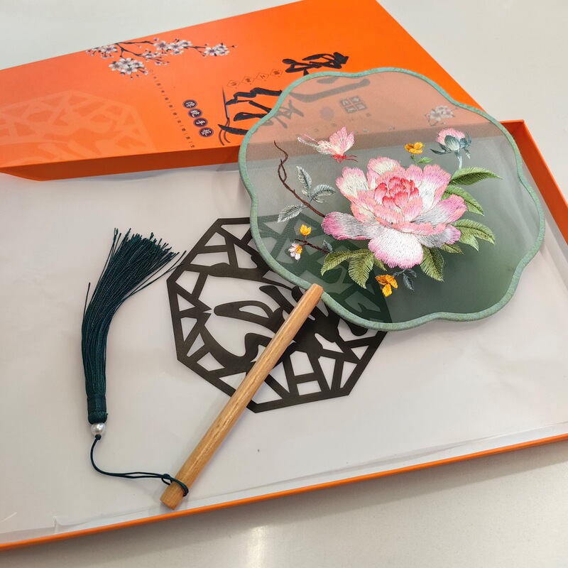 両面刺繍団扇古風扇子円扇刺繍扇子両面刺繍団扇蘇刺繍団扇漢服舞踏扇|undefined