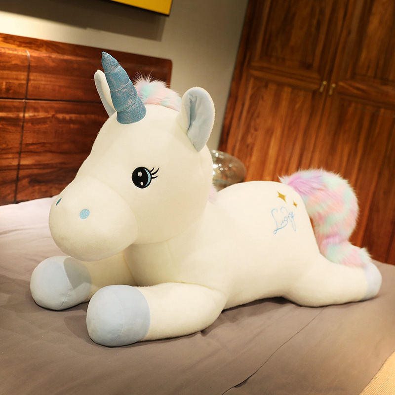 Regenbogen-Einhorn-Plüschtier, Glücksstern-Pegasus-Kissen für Mädchen, Kuscheltier, weiches Spielzeug, süßes Geschenk_voghion.com