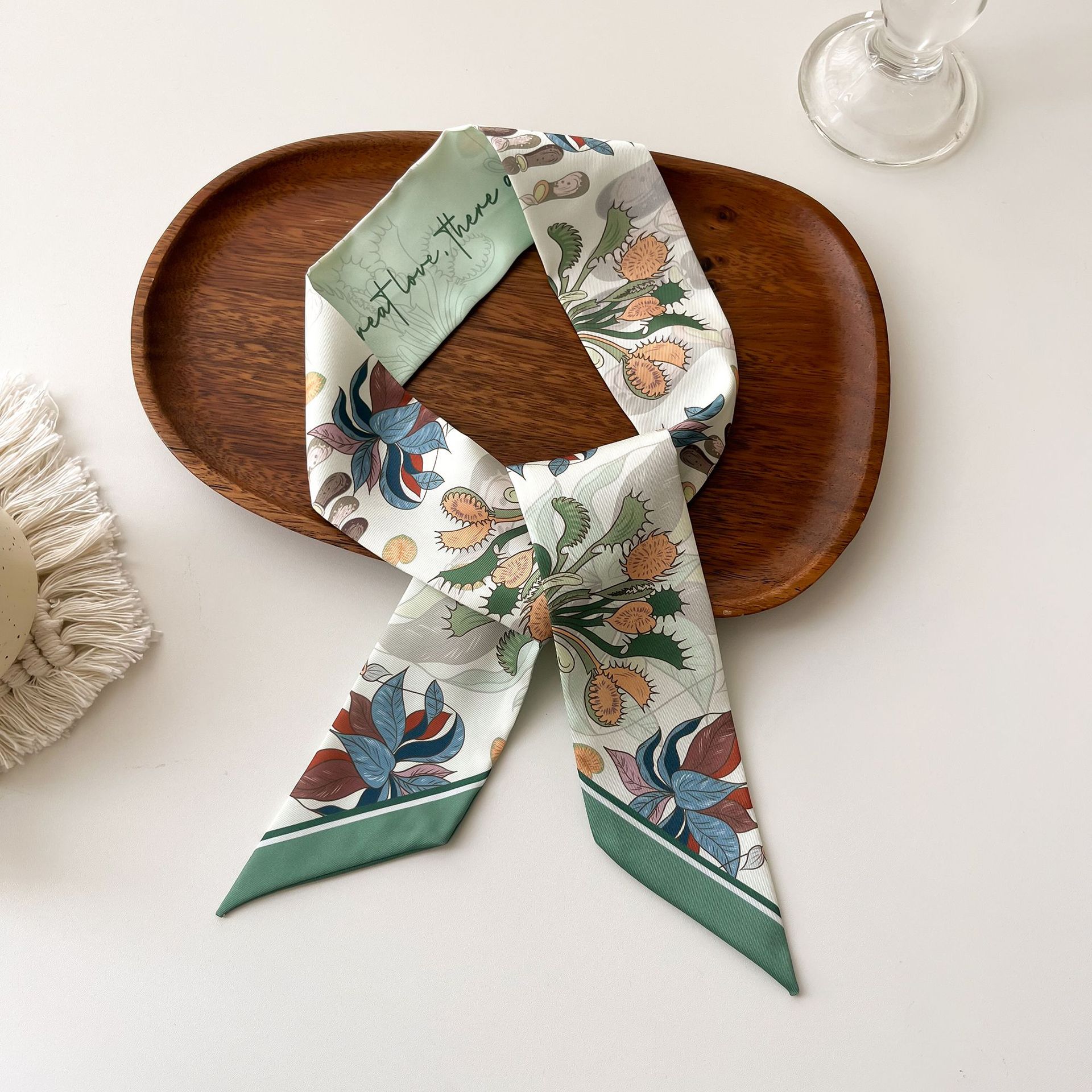 Foulard in seta da donna nastro decorativo per borsa e capelli_voghion.com