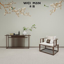 简约新中式清新玉兰花鸟壁纸客厅电视背景墙纸卧室书房茶室墙布