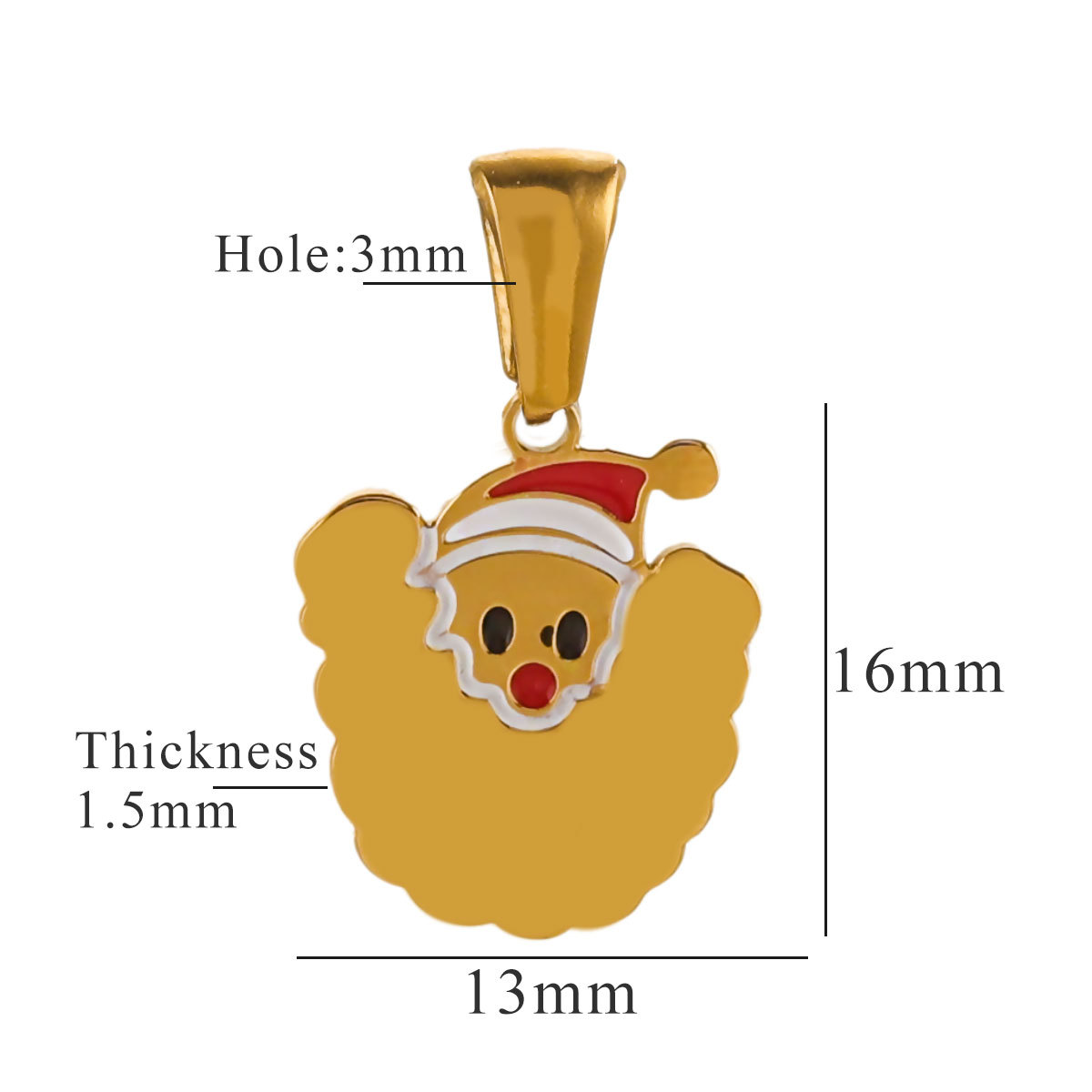 Acero inoxidable Navidad 18K titanio acero letras personalidad Santa adorable moda moda moda DIY joyas colgantes