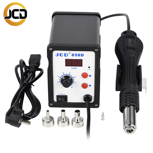 858D Hot Air Gun SMD Phone Repair Tool with Heat Desoldering Station, Digital Display, Temperature Control, 110V/220V