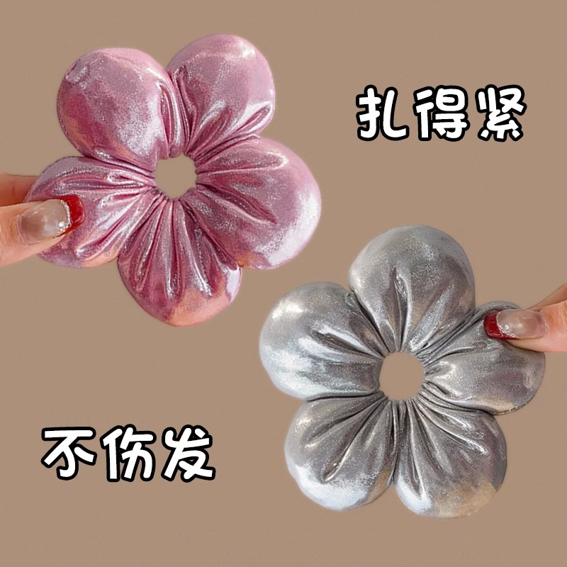 Primavera y verano para niños coreanos, algodón, cola de caballo, cuerda para la cabeza, tela para padres e hijos, flor de cinco pétalos, anillo para el cabello, sombrero de círculo de intestino grueso