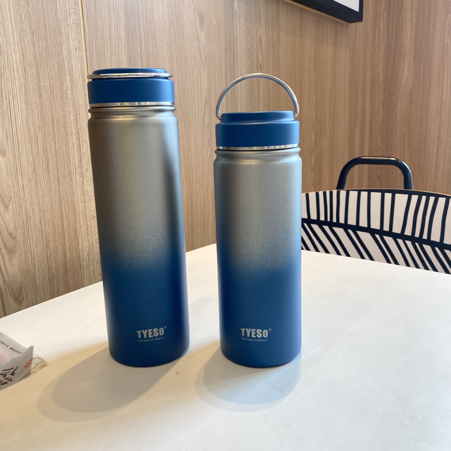 Taishuo Nuevo gradiente de metal natural recta Taza de vacío de acero inoxidable taza valor de la cara de gran capacidad estudiante portátil Taza de agua