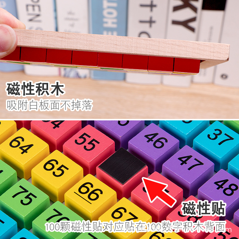 Tablero de cientos de matemáticas magnéticas, ayudas didácticas, iluminación digital, aprendizaje, artefactos aritméticos, suma y resta, juguetes educativos para niños pequeños