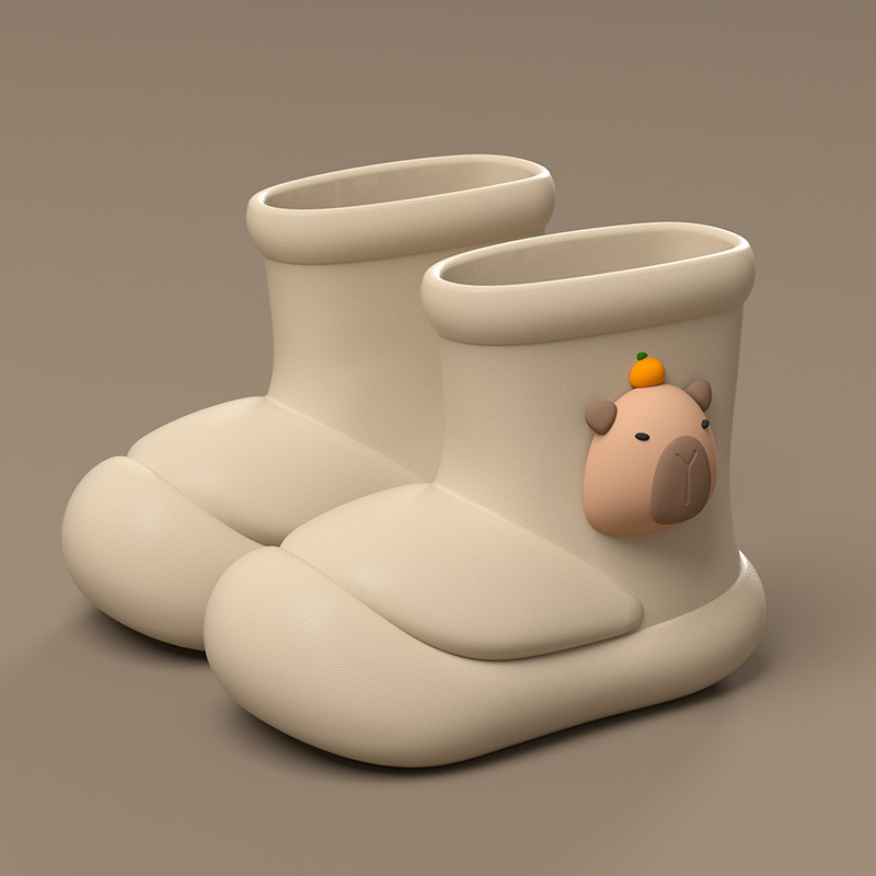 Waterproof Shoes for Women, Cute Cartoon Bear Rain Boots, Adult Short Rain Boots, Non-Slip Student Japanese and Korean Style Outdoor Water Boots