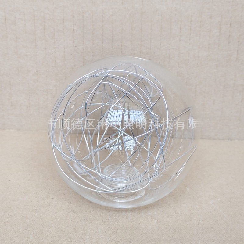 G9 라운드 알루미늄 와이어 볼 램프드 클리어 치아 볼 실버 골든 알루미늄 와이어 유리 커버 분자 램프 G9 치아 볼 투명 커버