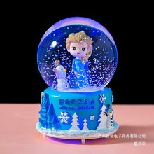厂家直销飘雪音乐盒爱莎公主水晶球生日礼物送女生闺蜜女孩子同学