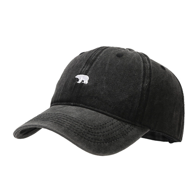 Oso de moda de las mujeres bordado gorra de béisbol del todo fósforo gorra de sol ocasional de los hombres gorra de pico retro lavada europea y americana