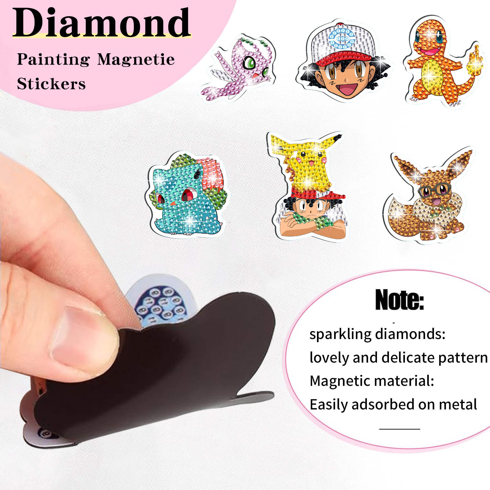 Artefactos transfronterizos bebés magnetismo dibujo de diamantes pegatinas de refrigerador para niños hechos a mano diy creativo mampostería pegatinas juguetes al por mayor