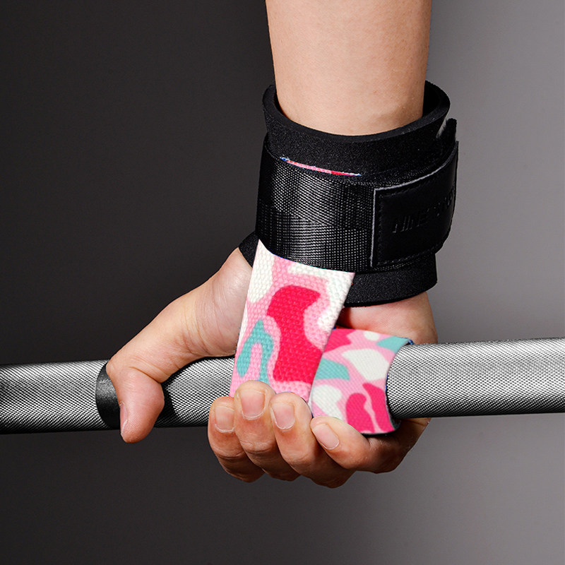 Guantes de fitness de tracción dura, barra horizontal para hombres, braza de agarre para muñecas, entrenamiento de fuerza, ayuda antideslizante