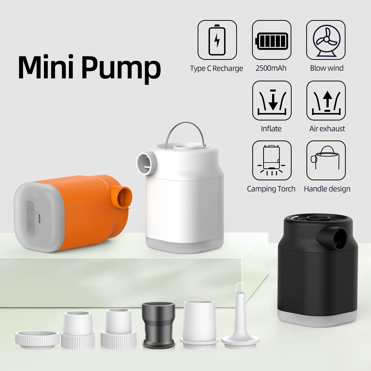 Universal soft heel, air pump