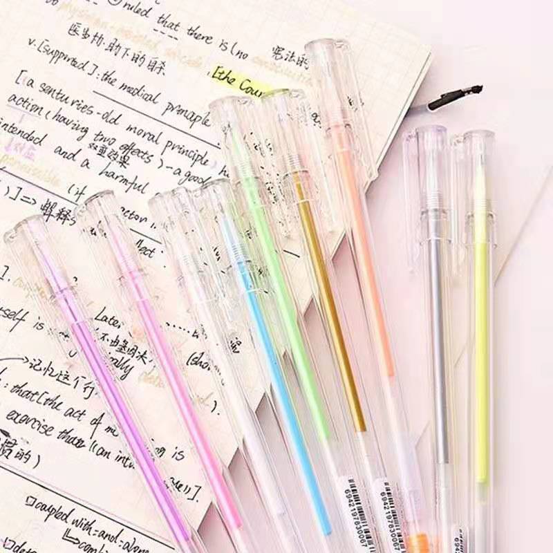 Wholesale factory high-luminance neutral pen, journal pen, reading notes marking highlighter fluorescent note number pen, colorful writing pen