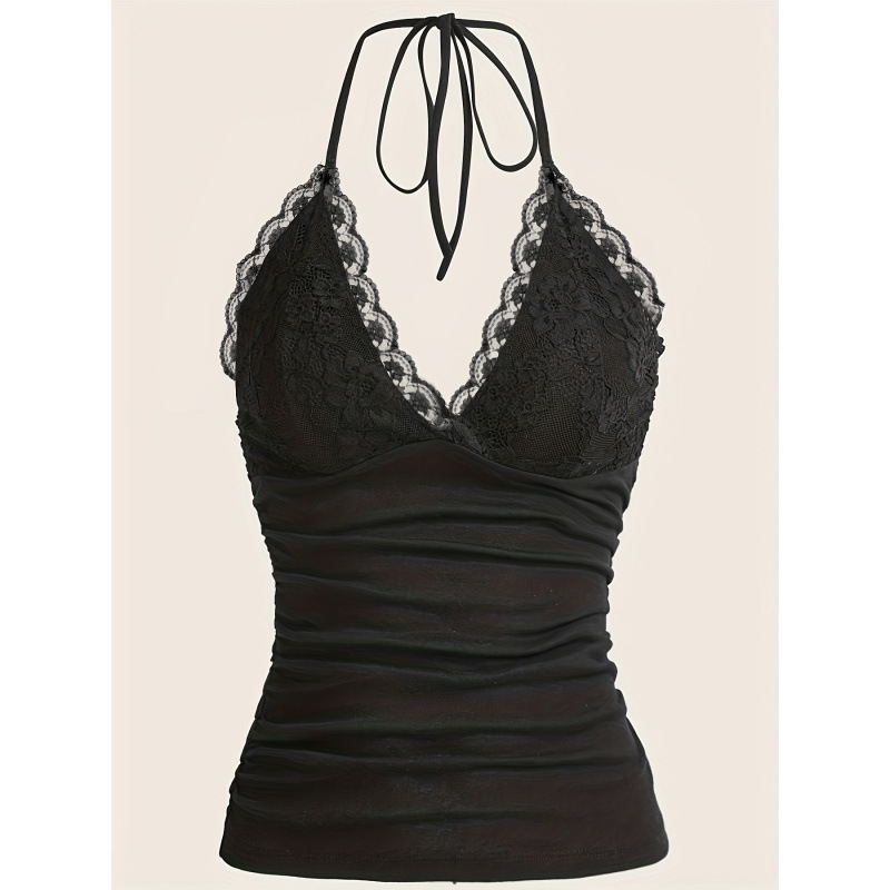 Cross-Border Foreign Trade Lace Pleated Camisole